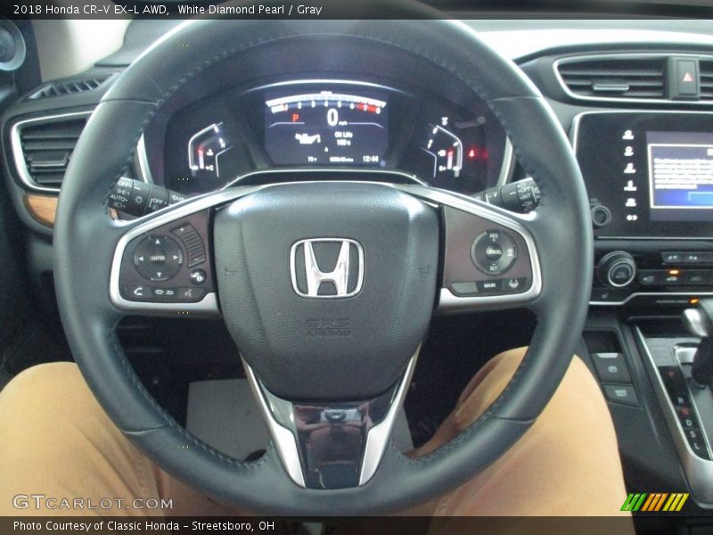 White Diamond Pearl / Gray 2018 Honda CR-V EX-L AWD