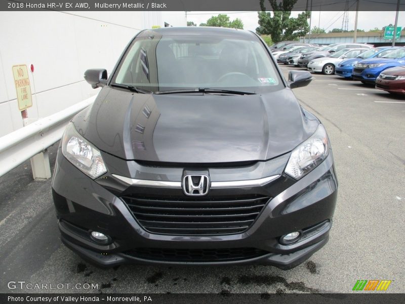 Mulberry Metallic / Black 2018 Honda HR-V EX AWD