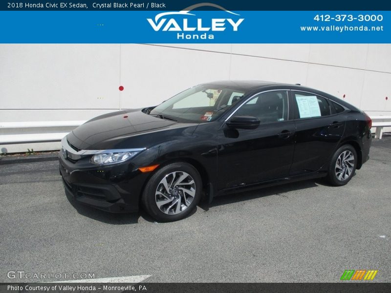 Crystal Black Pearl / Black 2018 Honda Civic EX Sedan