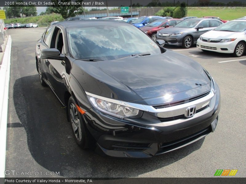 Crystal Black Pearl / Black 2018 Honda Civic EX Sedan