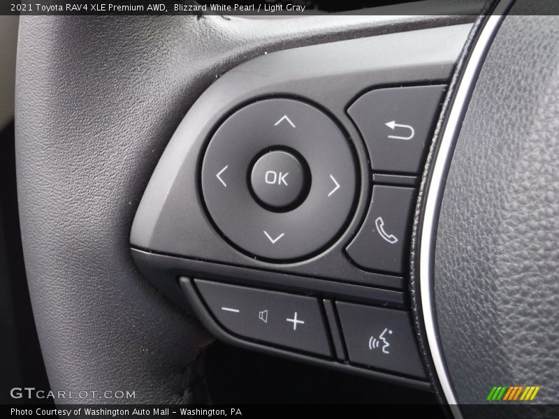 Blizzard White Pearl / Light Gray 2021 Toyota RAV4 XLE Premium AWD