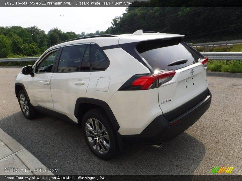 Blizzard White Pearl / Light Gray 2021 Toyota RAV4 XLE Premium AWD
