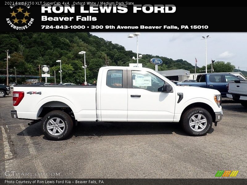 Oxford White / Medium Dark Slate 2021 Ford F150 XLT SuperCab 4x4