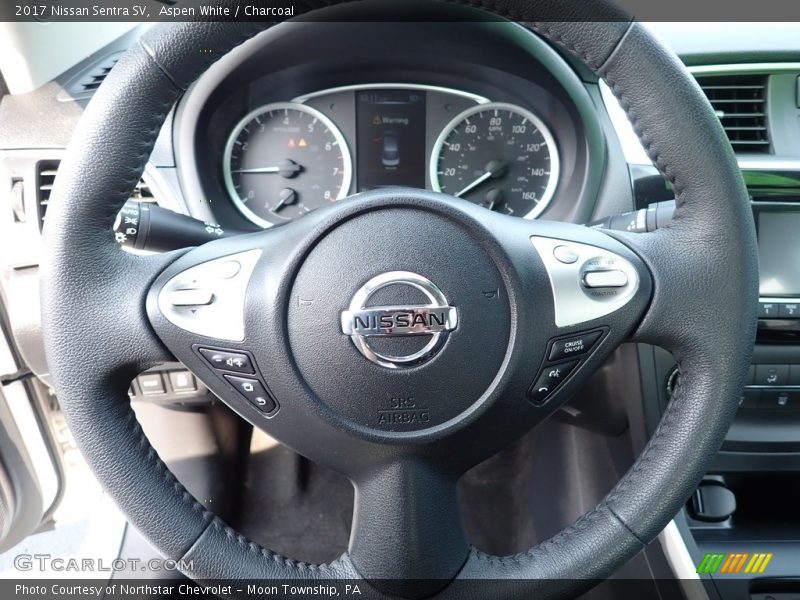 Aspen White / Charcoal 2017 Nissan Sentra SV