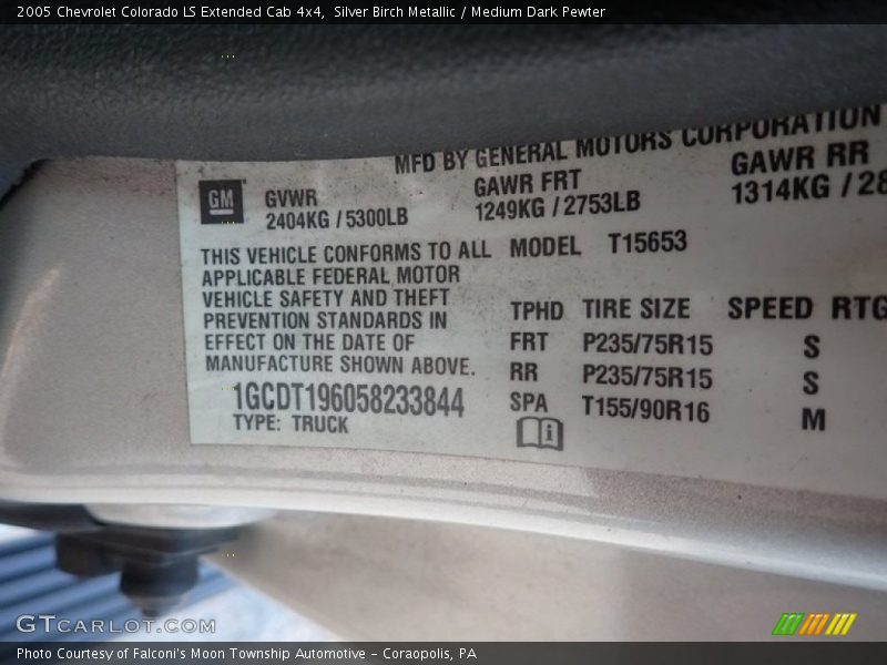 Silver Birch Metallic / Medium Dark Pewter 2005 Chevrolet Colorado LS Extended Cab 4x4