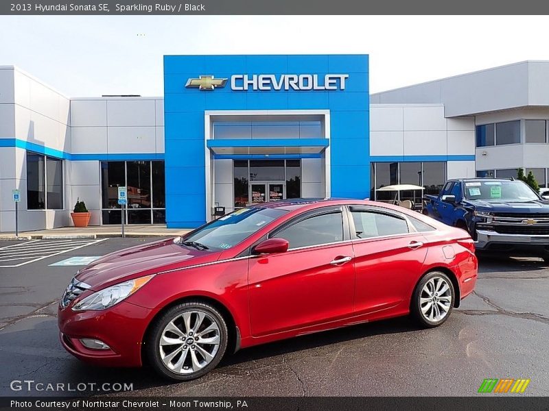 Sparkling Ruby / Black 2013 Hyundai Sonata SE