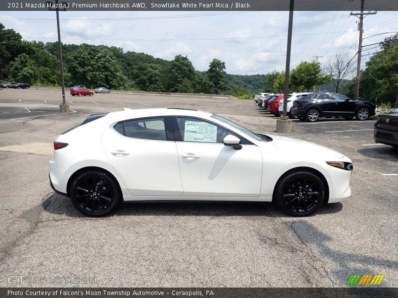 Snowflake White Pearl Mica / Black 2021 Mazda Mazda3 Premium Hatchback AWD