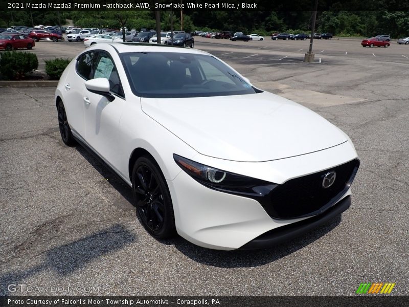 Snowflake White Pearl Mica / Black 2021 Mazda Mazda3 Premium Hatchback AWD