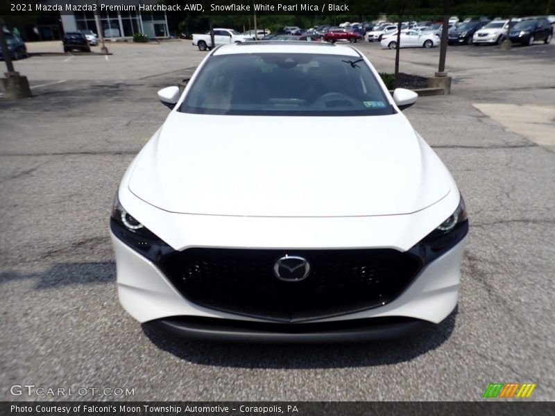 Snowflake White Pearl Mica / Black 2021 Mazda Mazda3 Premium Hatchback AWD