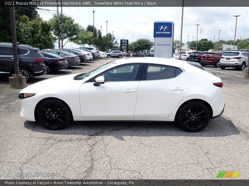 Snowflake White Pearl Mica / Black 2021 Mazda Mazda3 Premium Hatchback AWD