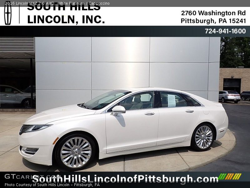 White Platinum / Cappuccino 2016 Lincoln MKZ 2.0 AWD
