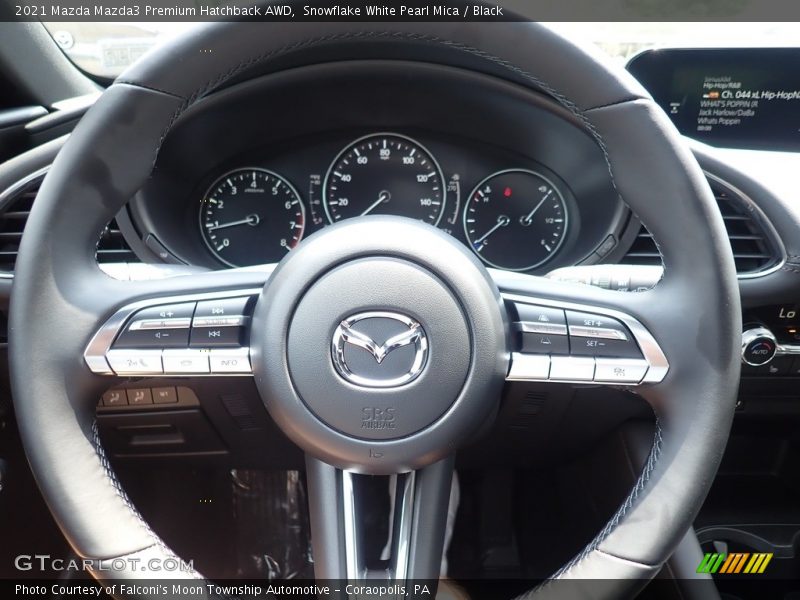 Snowflake White Pearl Mica / Black 2021 Mazda Mazda3 Premium Hatchback AWD
