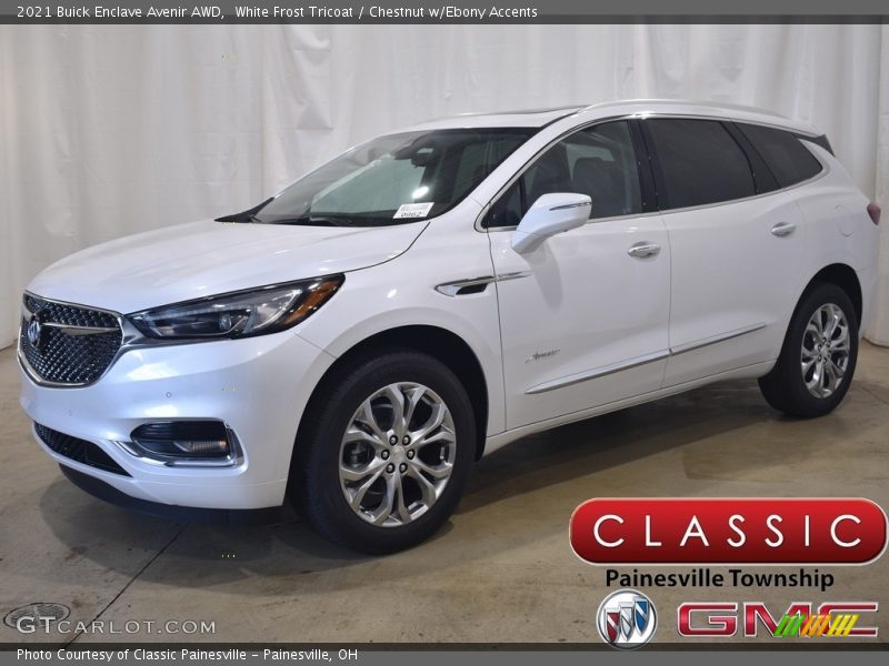 White Frost Tricoat / Chestnut w/Ebony Accents 2021 Buick Enclave Avenir AWD