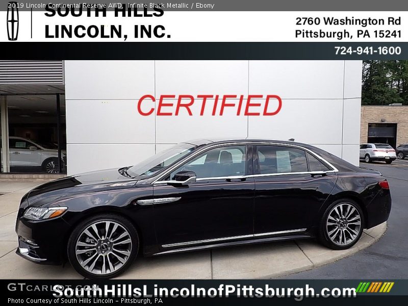 Infinite Black Metallic / Ebony 2019 Lincoln Continental Reserve AWD