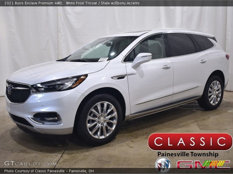 White Frost Tricoat / Shale w/Ebony Accents 2021 Buick Enclave Premium AWD