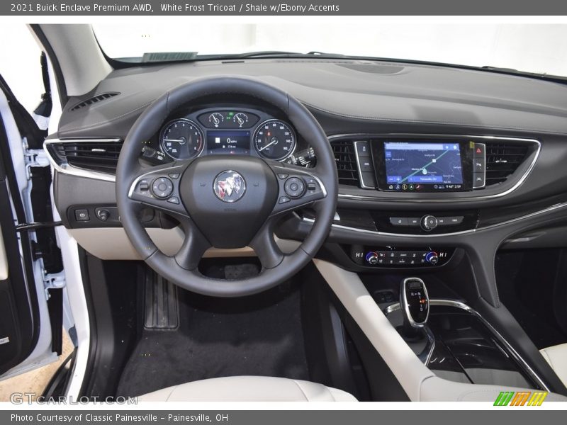 White Frost Tricoat / Shale w/Ebony Accents 2021 Buick Enclave Premium AWD