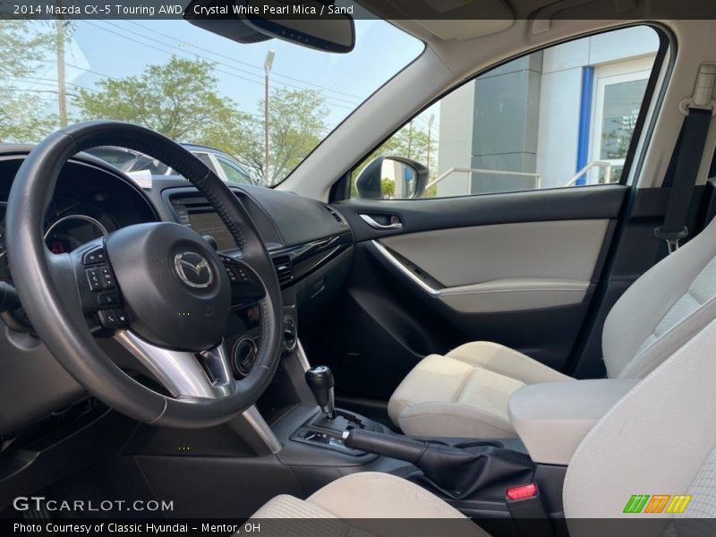 Crystal White Pearl Mica / Sand 2014 Mazda CX-5 Touring AWD