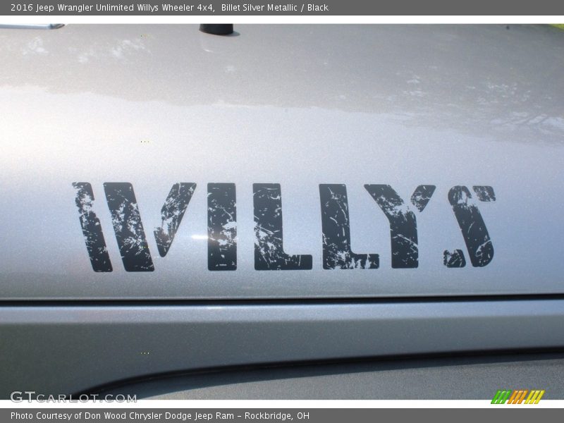 Billet Silver Metallic / Black 2016 Jeep Wrangler Unlimited Willys Wheeler 4x4