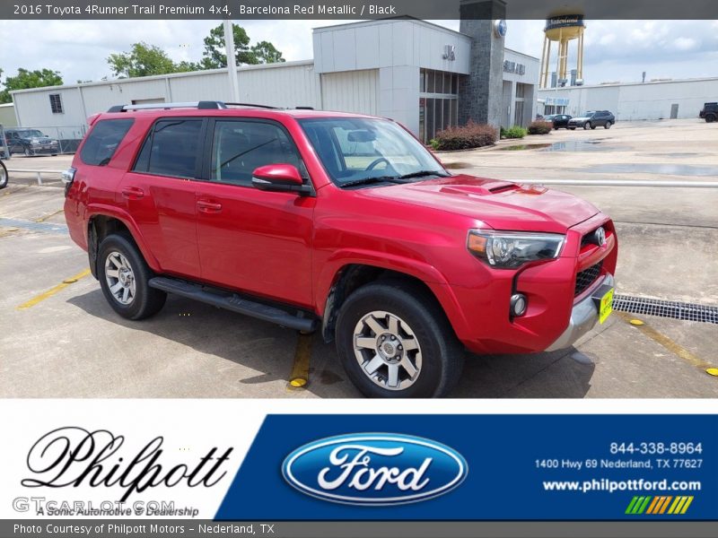 Barcelona Red Metallic / Black 2016 Toyota 4Runner Trail Premium 4x4