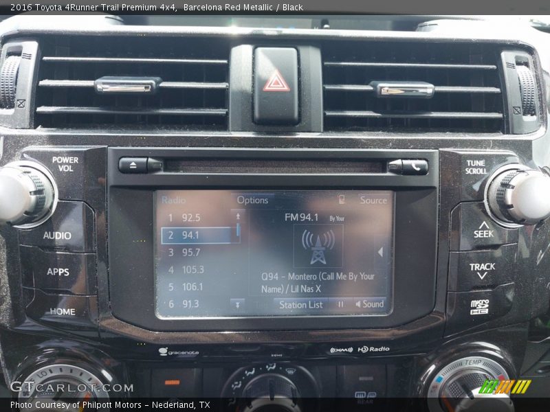 Barcelona Red Metallic / Black 2016 Toyota 4Runner Trail Premium 4x4