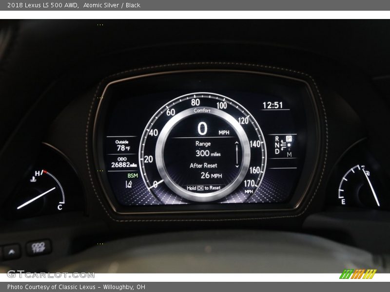 Atomic Silver / Black 2018 Lexus LS 500 AWD