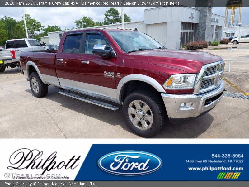 Delmonico Red Pearl / Canyon Brown/Light Frost Beige 2016 Ram 2500 Laramie Crew Cab 4x4