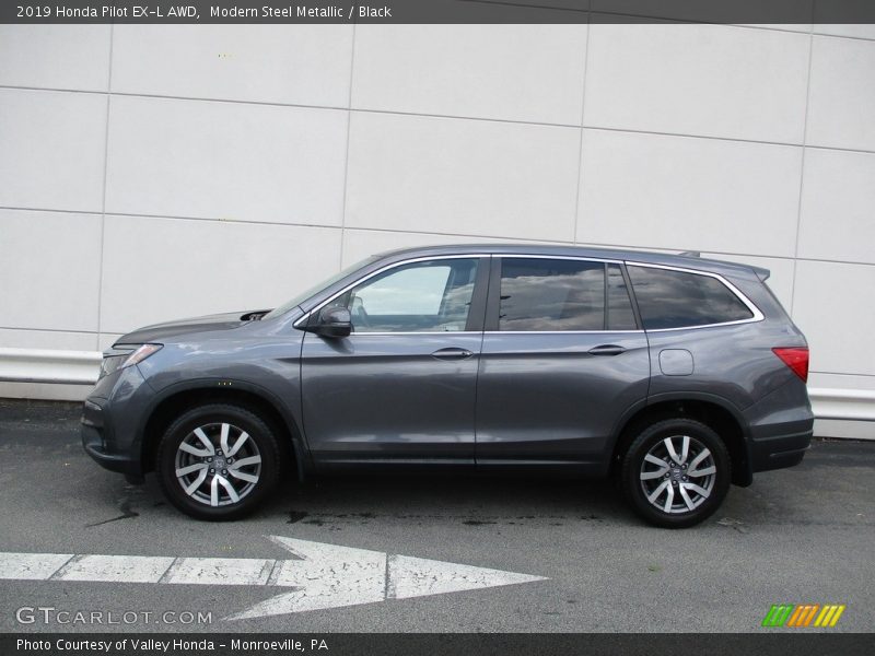 Modern Steel Metallic / Black 2019 Honda Pilot EX-L AWD