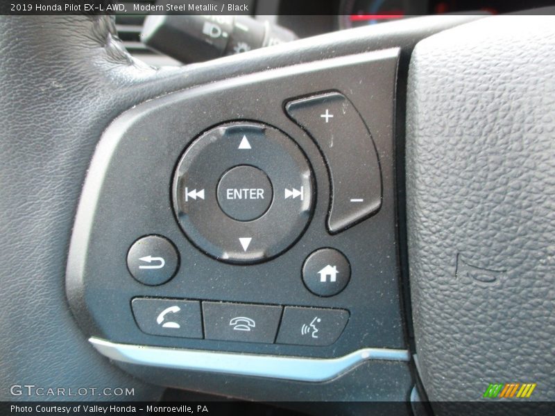Modern Steel Metallic / Black 2019 Honda Pilot EX-L AWD