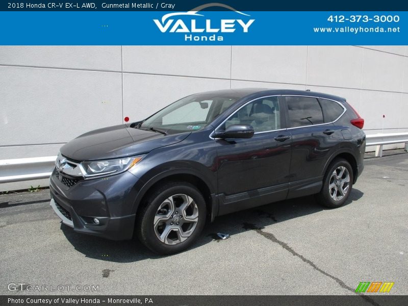 Gunmetal Metallic / Gray 2018 Honda CR-V EX-L AWD