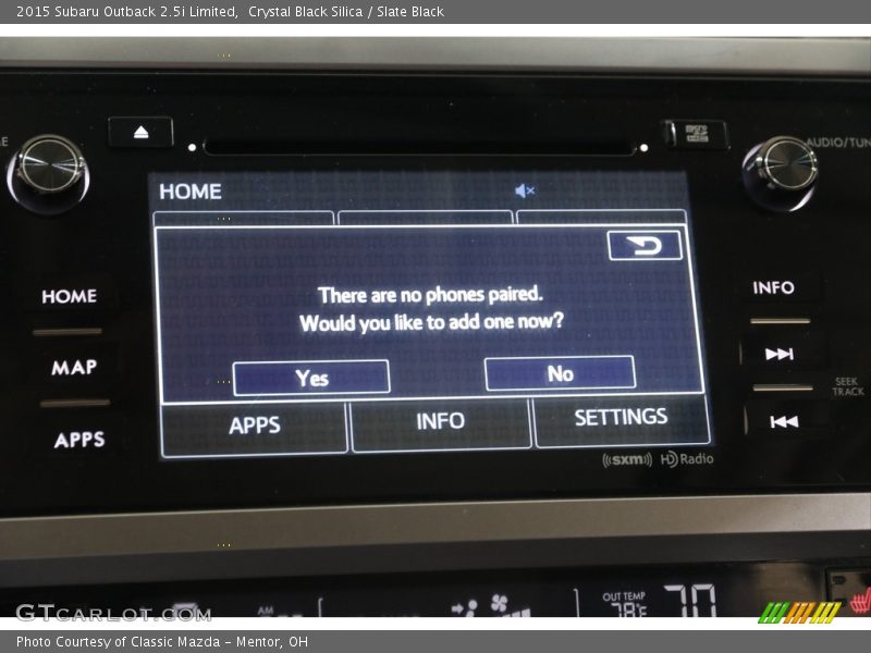 Crystal Black Silica / Slate Black 2015 Subaru Outback 2.5i Limited