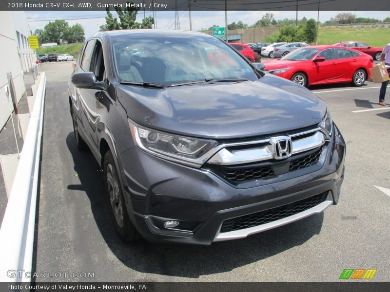 Gunmetal Metallic / Gray 2018 Honda CR-V EX-L AWD