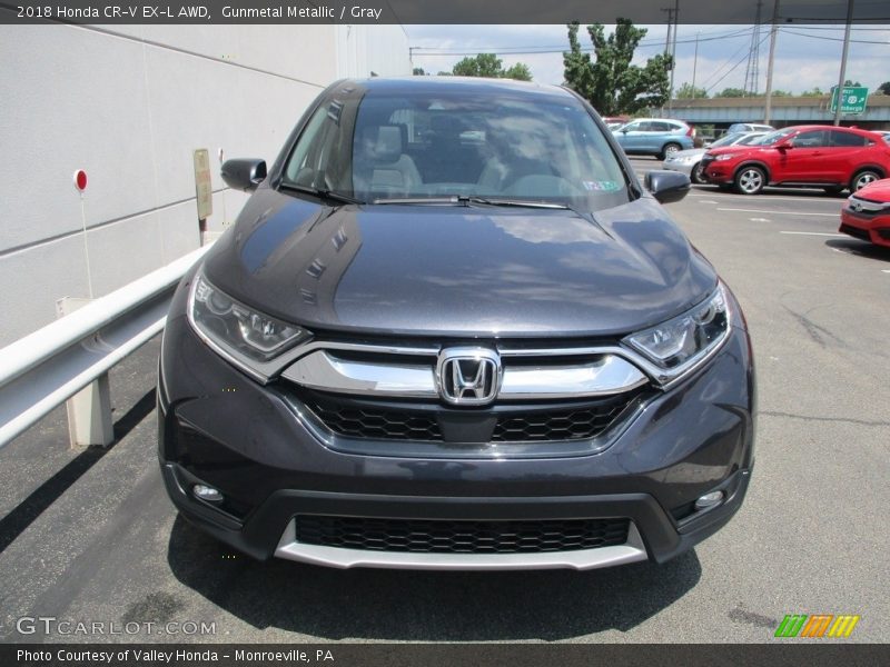 Gunmetal Metallic / Gray 2018 Honda CR-V EX-L AWD