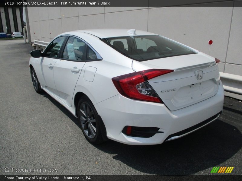 Platinum White Pearl / Black 2019 Honda Civic EX-L Sedan