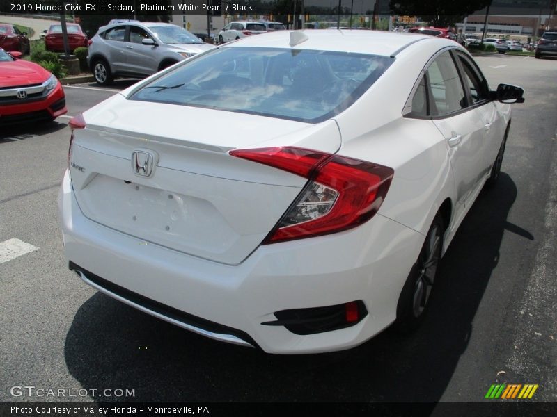 Platinum White Pearl / Black 2019 Honda Civic EX-L Sedan