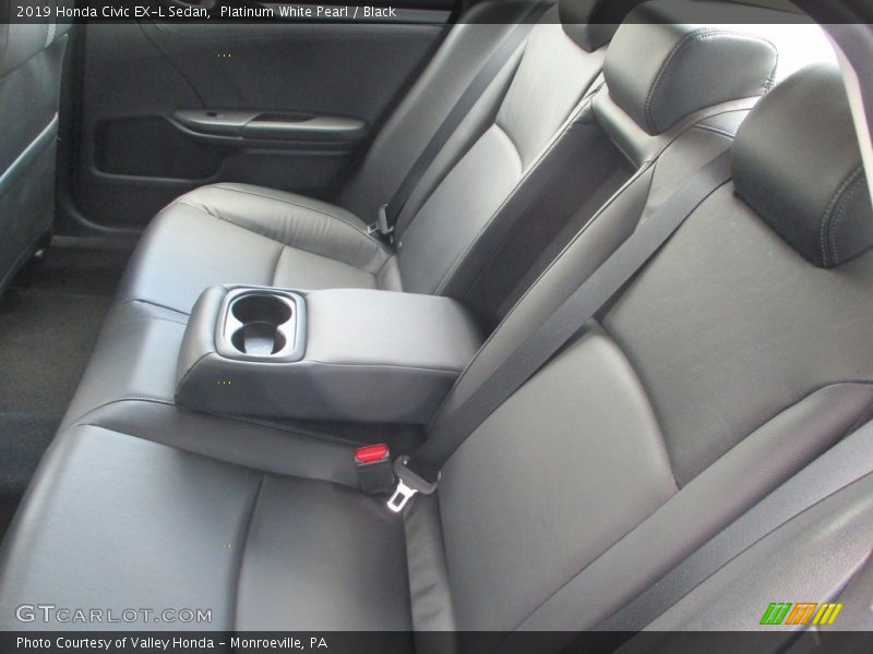 Platinum White Pearl / Black 2019 Honda Civic EX-L Sedan