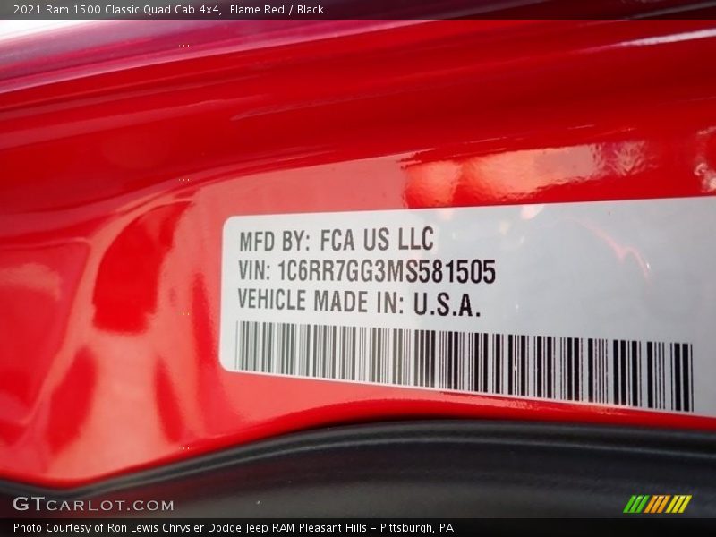 Flame Red / Black 2021 Ram 1500 Classic Quad Cab 4x4