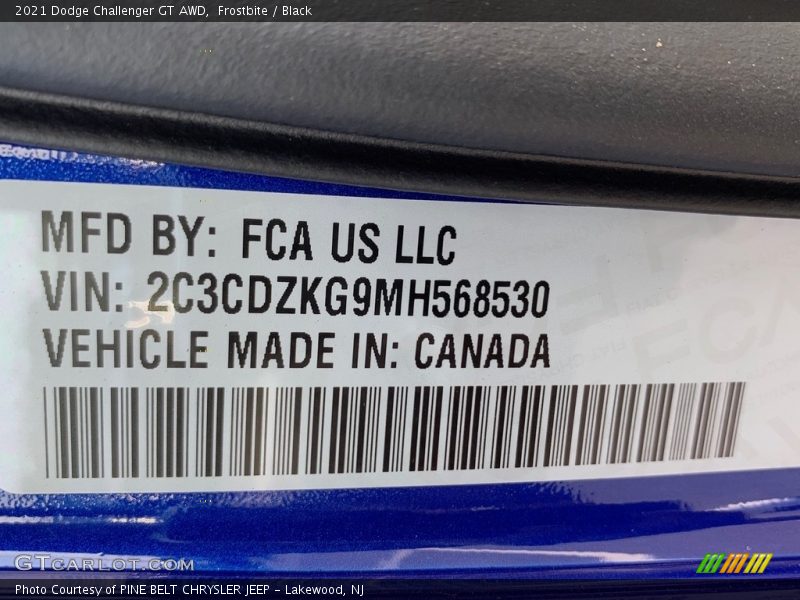 Frostbite / Black 2021 Dodge Challenger GT AWD
