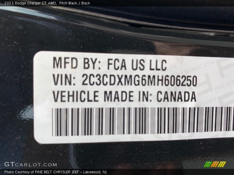 Pitch Black / Black 2021 Dodge Charger GT AWD