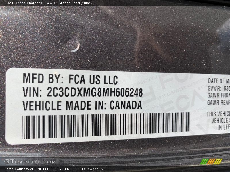 Granite Pearl / Black 2021 Dodge Charger GT AWD