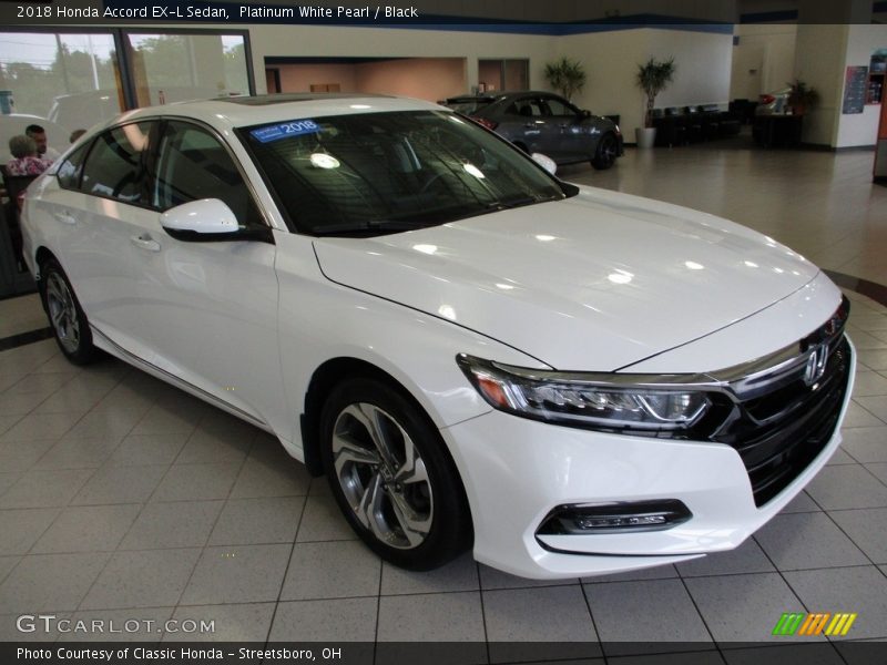 Platinum White Pearl / Black 2018 Honda Accord EX-L Sedan