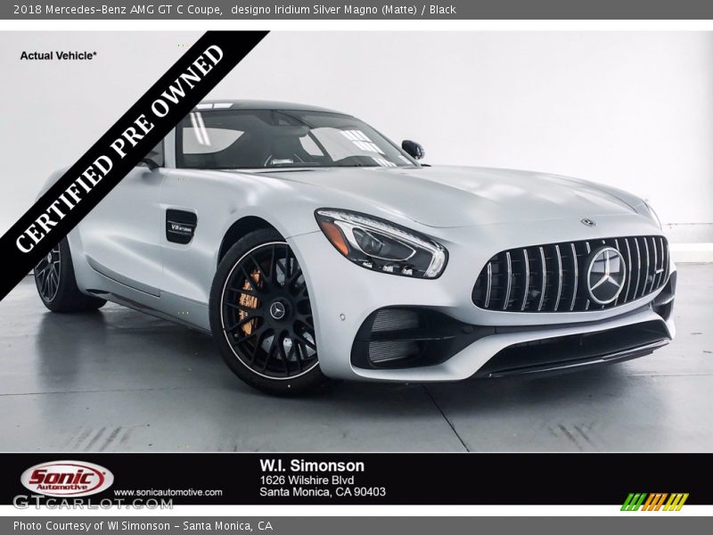 designo Iridium Silver Magno (Matte) / Black 2018 Mercedes-Benz AMG GT C Coupe