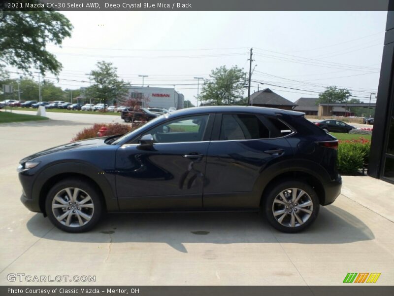 Deep Crystal Blue Mica / Black 2021 Mazda CX-30 Select AWD