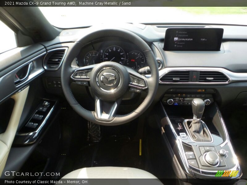 Machine Gray Metallic / Sand 2021 Mazda CX-9 Grand Touring AWD