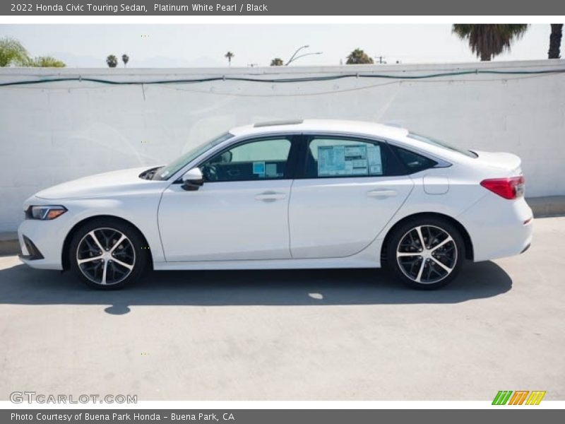 Platinum White Pearl / Black 2022 Honda Civic Touring Sedan