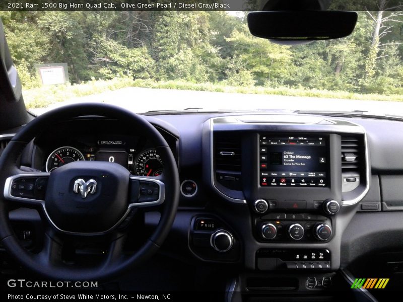 Olive Green Pearl / Diesel Gray/Black 2021 Ram 1500 Big Horn Quad Cab
