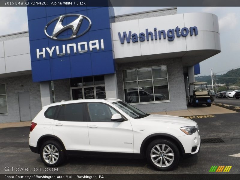 Alpine White / Black 2016 BMW X3 xDrive28i