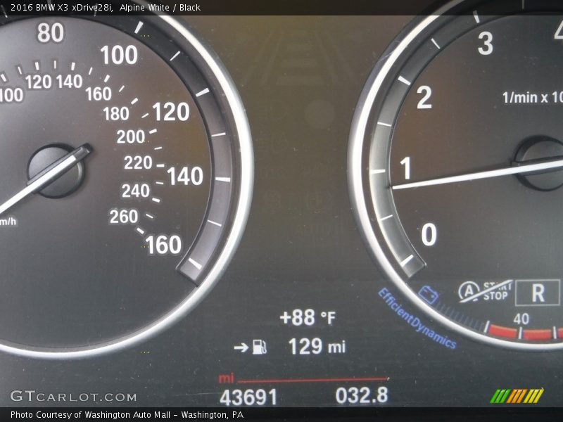 Alpine White / Black 2016 BMW X3 xDrive28i