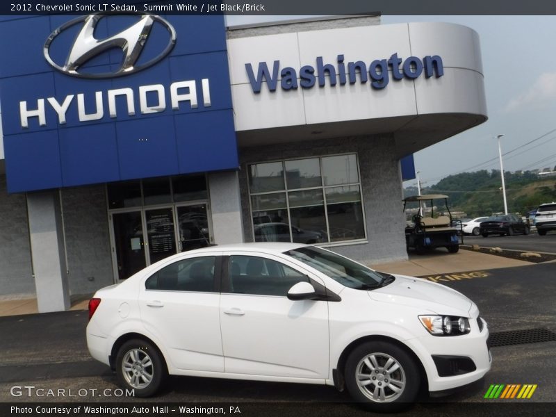 Summit White / Jet Black/Brick 2012 Chevrolet Sonic LT Sedan