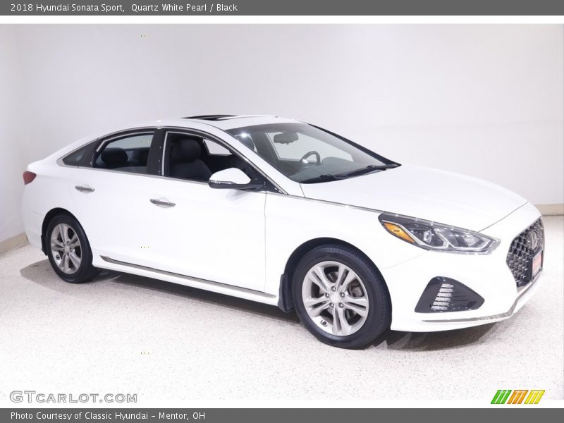 Quartz White Pearl / Black 2018 Hyundai Sonata Sport