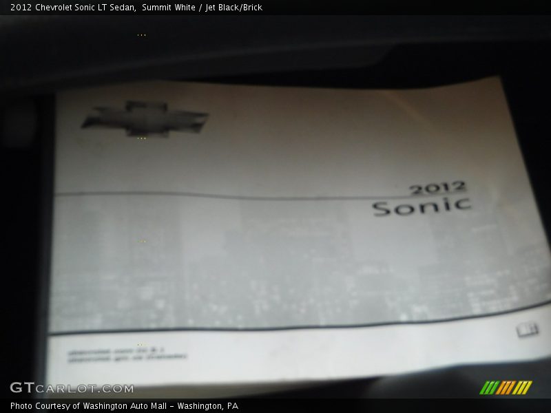 Summit White / Jet Black/Brick 2012 Chevrolet Sonic LT Sedan